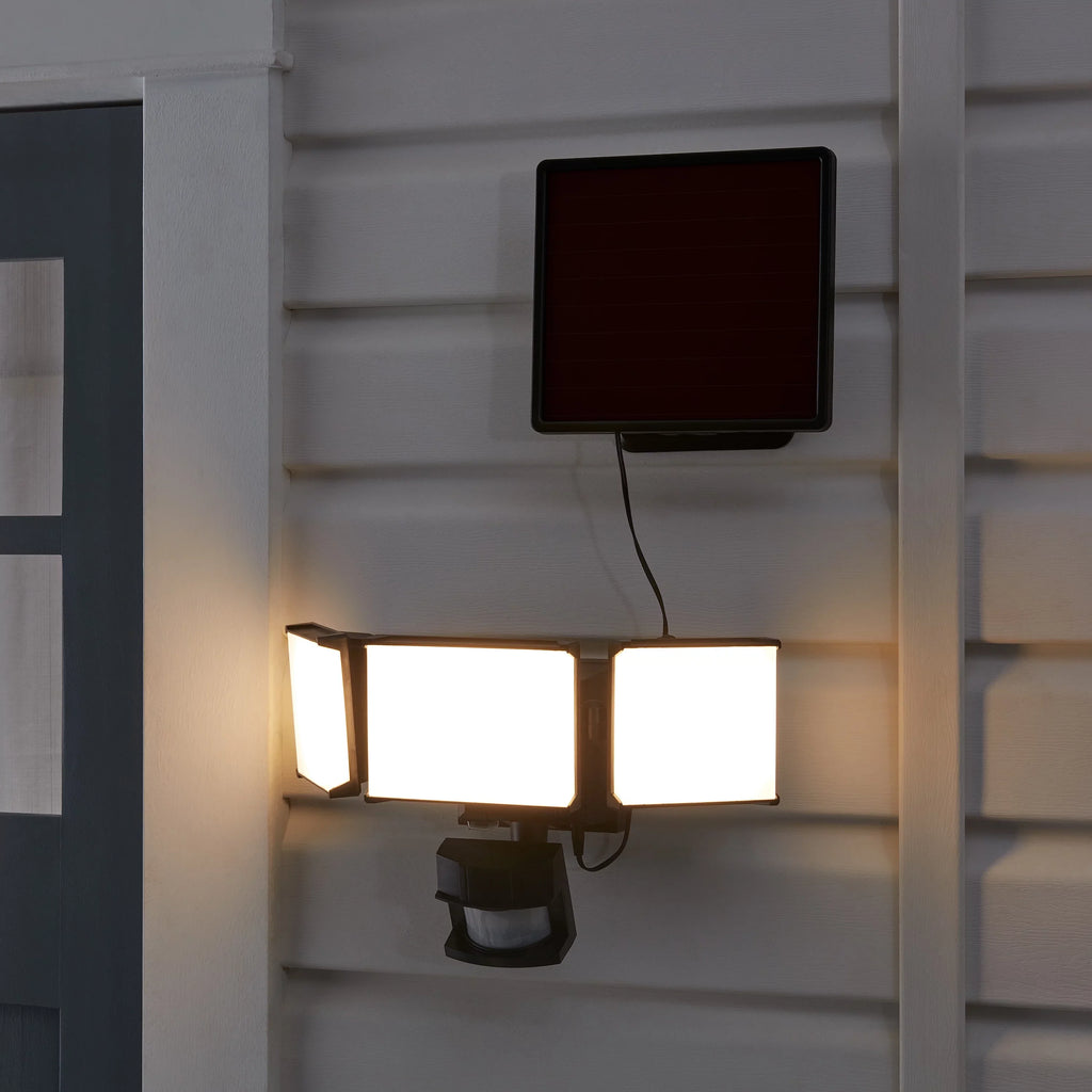Light, Lumen Hyper Motion Black, Outdoor, Head 2000 Flood Security Sensing Tough Three Solar LED