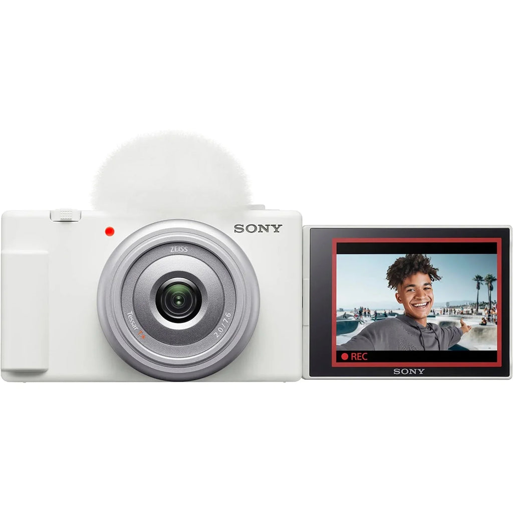 Video Content ZV-1F Vloggers & for Vlog Creators Sony and 20.1MP with 4K Bundle ZV-1F/W White Camera