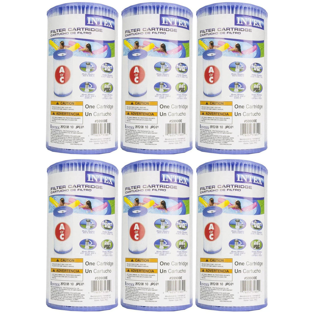 Inflatable (6 Intex x Outdoor Set Pack) Filter with 18' Cartridges Pool 48"