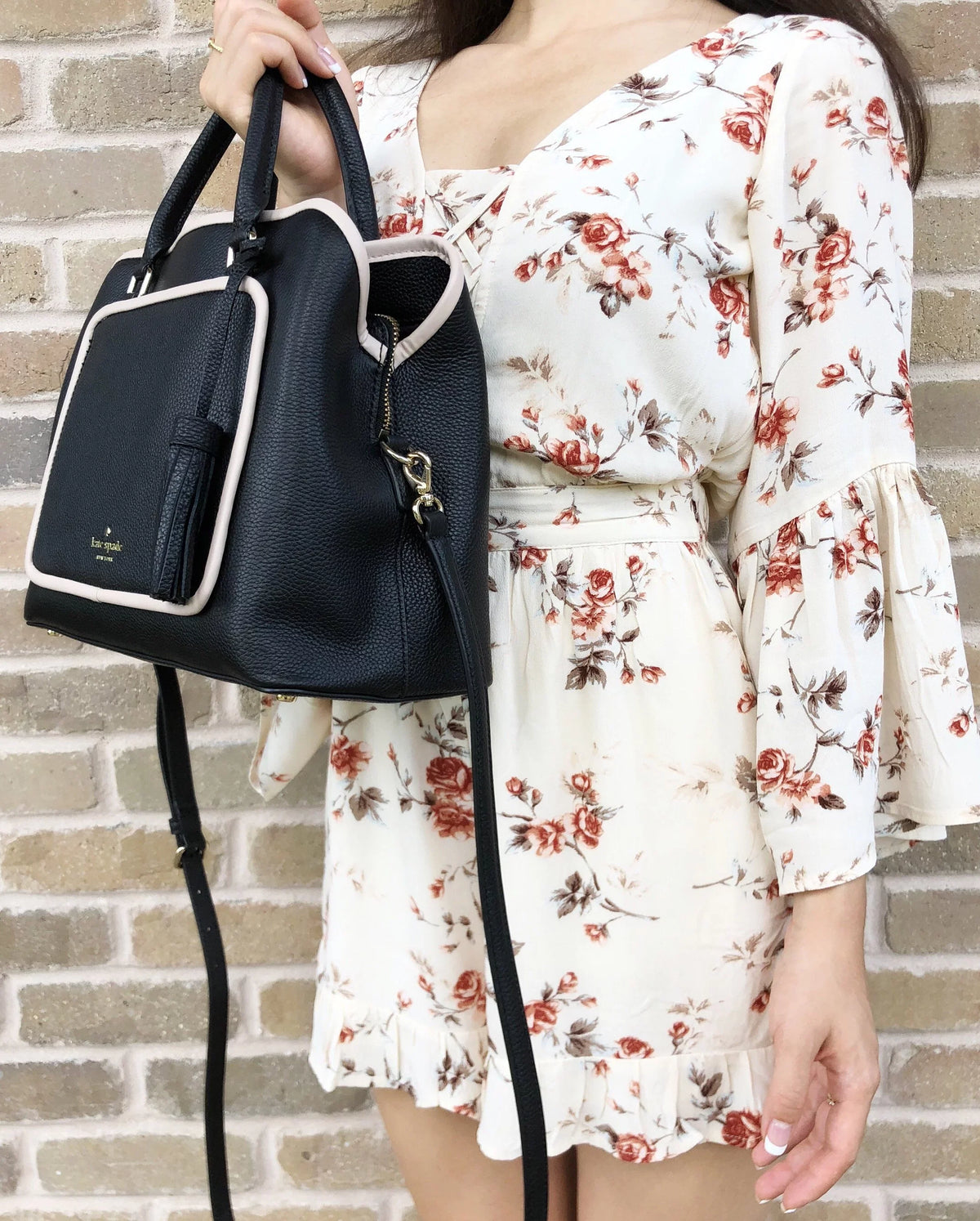 Satchel Spade Place Crossobody Ward Evangelie Kate Bag Tassel Black