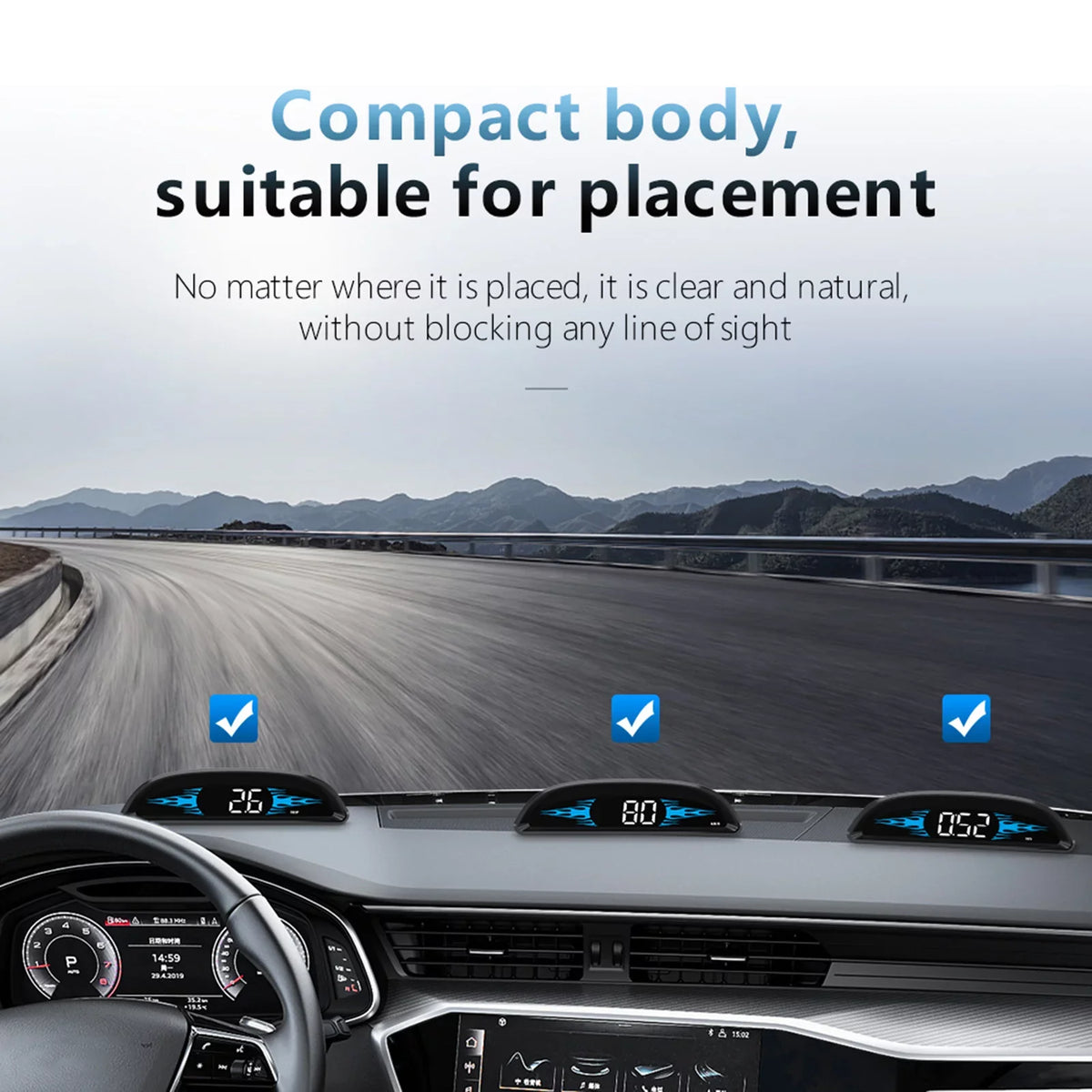 Car B2 Display, Head-Up Nebublu Speedometer for Multi-Functions Safety Detector Improved Driving Diagnostic