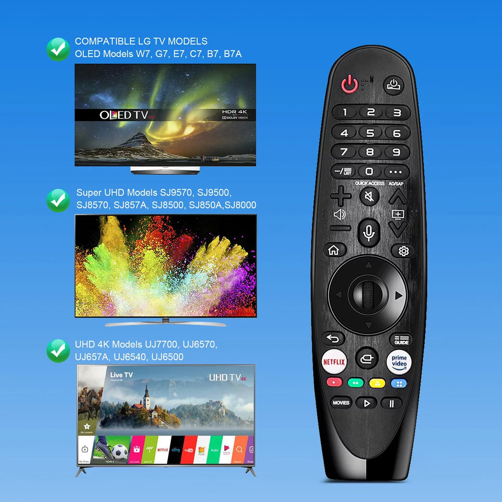 Magic New 4K UHD Function Remote Video NanoCell 8K OLED LG Google/Alexa, AN-MR20GA Voice Pointer Replacement Netflix QNED and Hot Prime Models for with Control Keys,