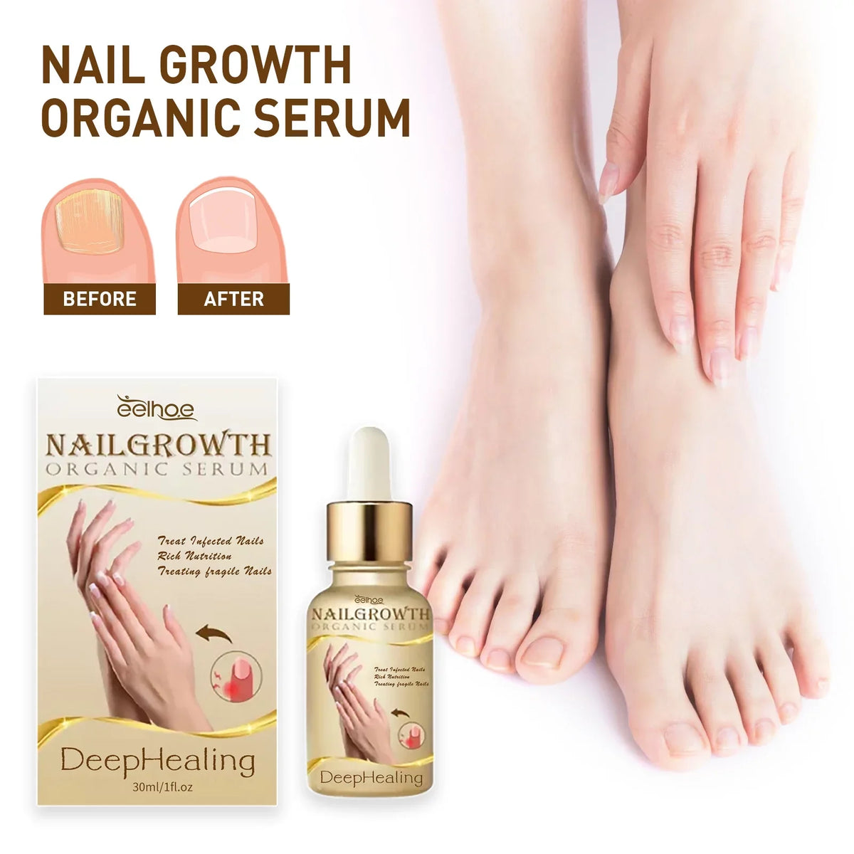 Nail Growth, Damaged Nail Serum, Nail Nails Nail 3PCS Growth for Growth Nail Strengthening for Reconstrux Serum, and Repair Healing Organic and Nail Serum, Deep Growth Growth Serum