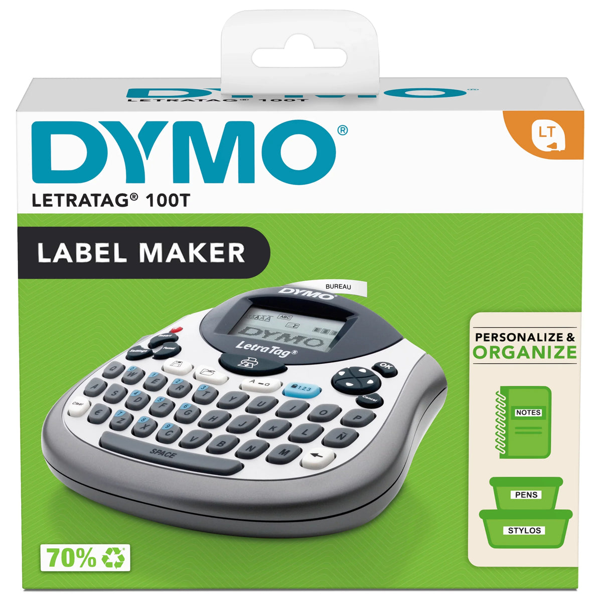 Includes Maker, Print on White Label Paper Label Black QWERTY LetraTag DYMO 100T