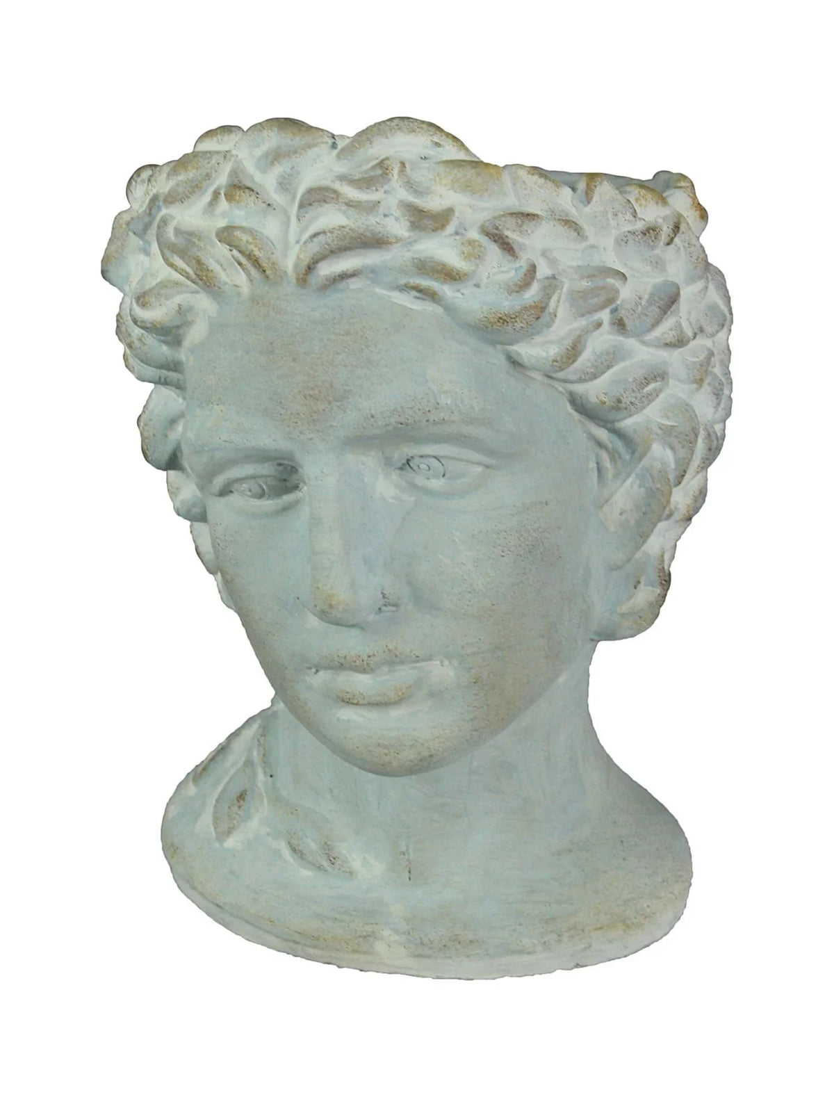 x, Warrior in x in Cement Planter 7.25 9.25 Bust Mayrich Gray 6.75 Greek in