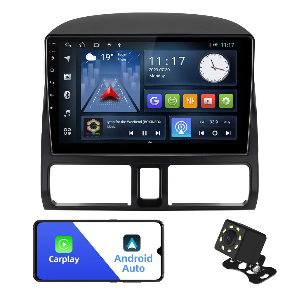 Double for 9 Honda CR-V Inch Control Car Auto/GPS/Bluetooth/FM/AUX-in/Steering 2002-2006 Built-in Backup Stereo 10 Camera Din Wheel Wireless Android with TouchScreen Radio Carplay/Android