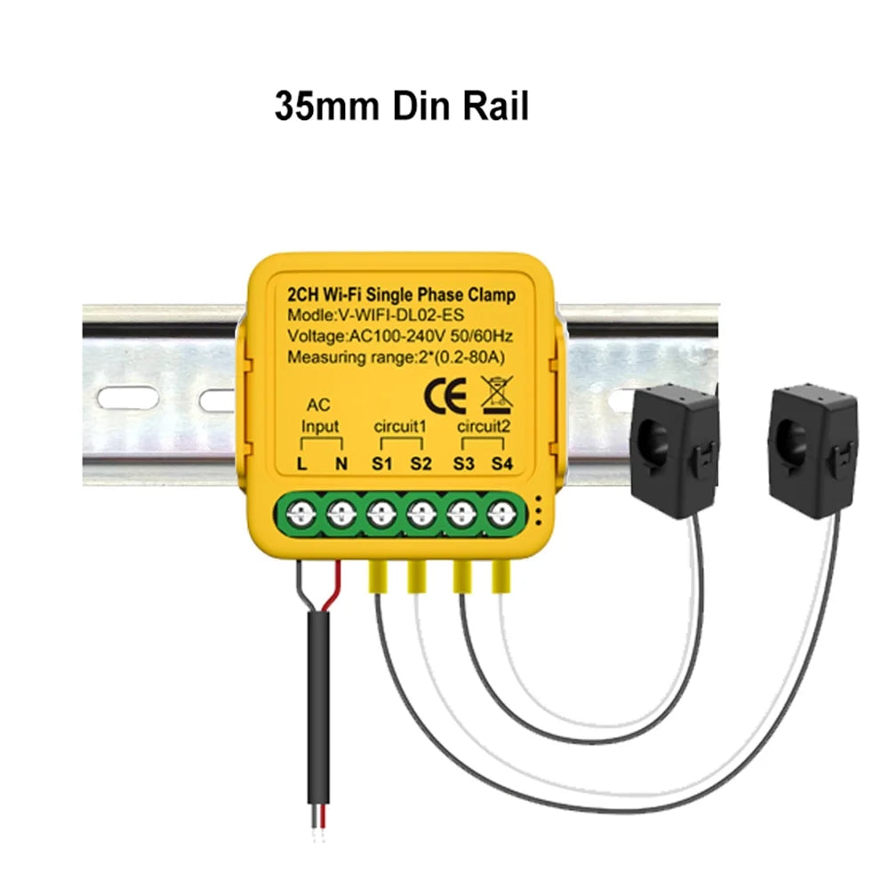 Smart Smart Solar Irfora Consumption 80a Consumption Consumption Wifi Clamp voltage Automatic Consumption Solar Current 100-240v Statistics Smart Meter Clamp regulator,