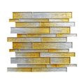 Silver/Gold Case) 12 ft. sq. (5 / Glass Tiles Interlocking - in. 12 Mosaic Wall in. Foil x WS Tile