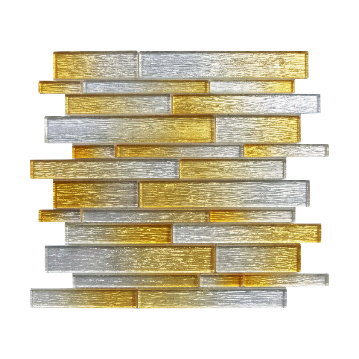 Silver/Gold Case) 12 ft. sq. (5 / Glass Tiles Interlocking - in. 12 Mosaic Wall in. Foil x WS Tile