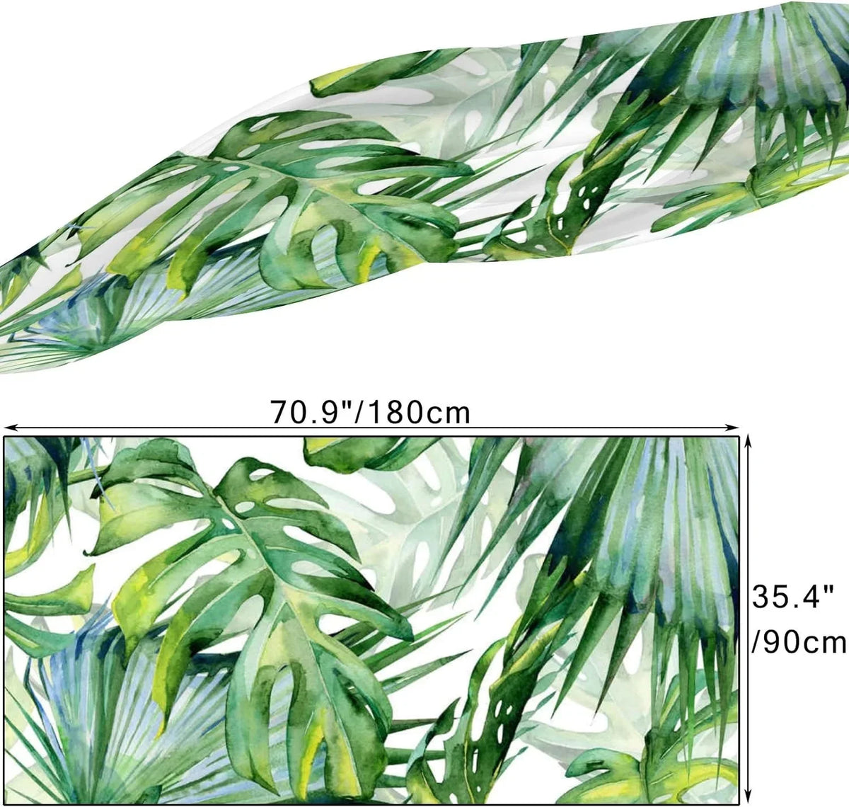 Hyjoy Leaves for Silk Women Neck Scarf Green Scarves Girls Lightweight Shawl Long Wrap Watercolor