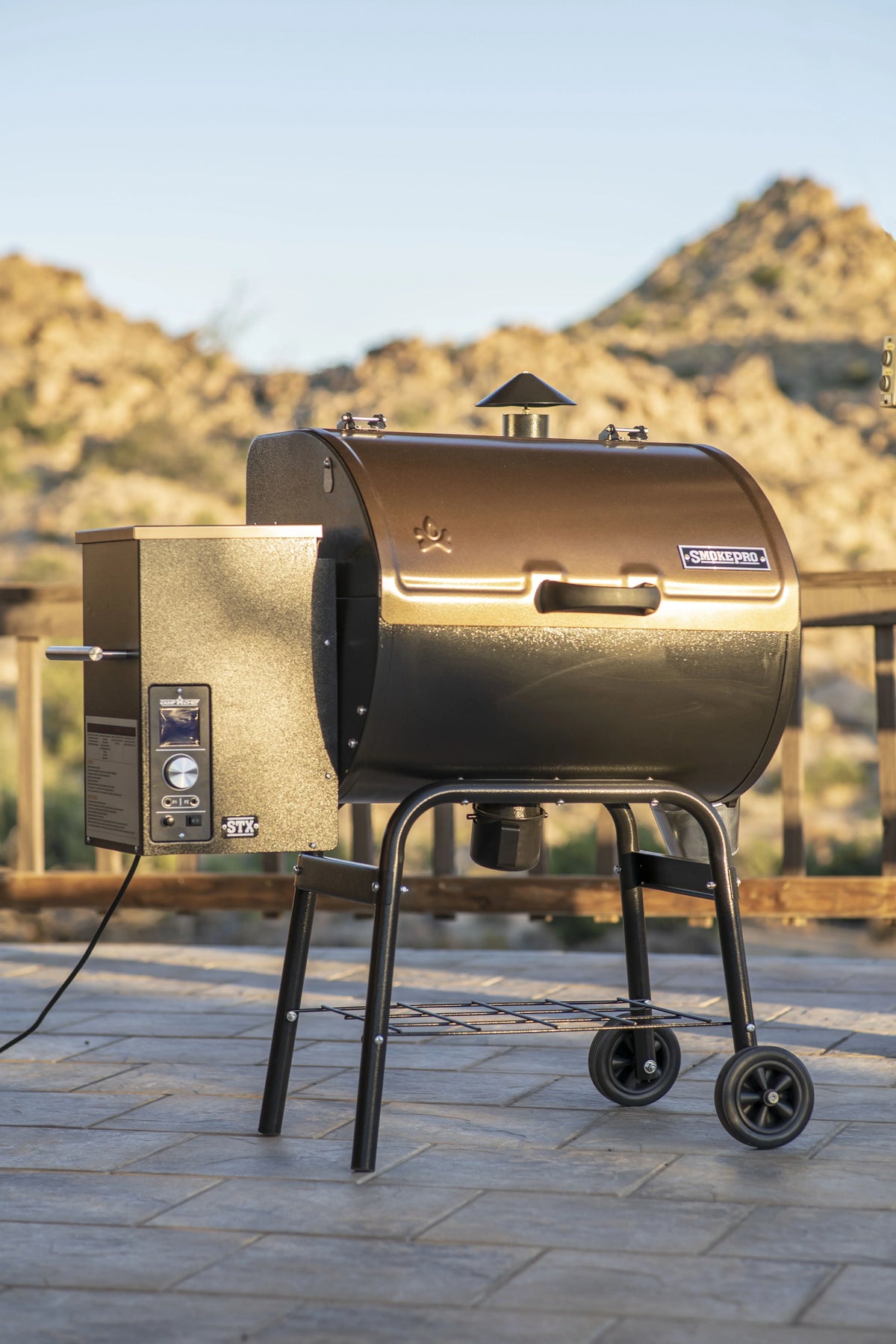 Ash Feature, Cleanout PID Patented Controller Camp Grill Pellet Bronze with PG24STXB Smoke Smoker - Chef 10 Settings, Temperature