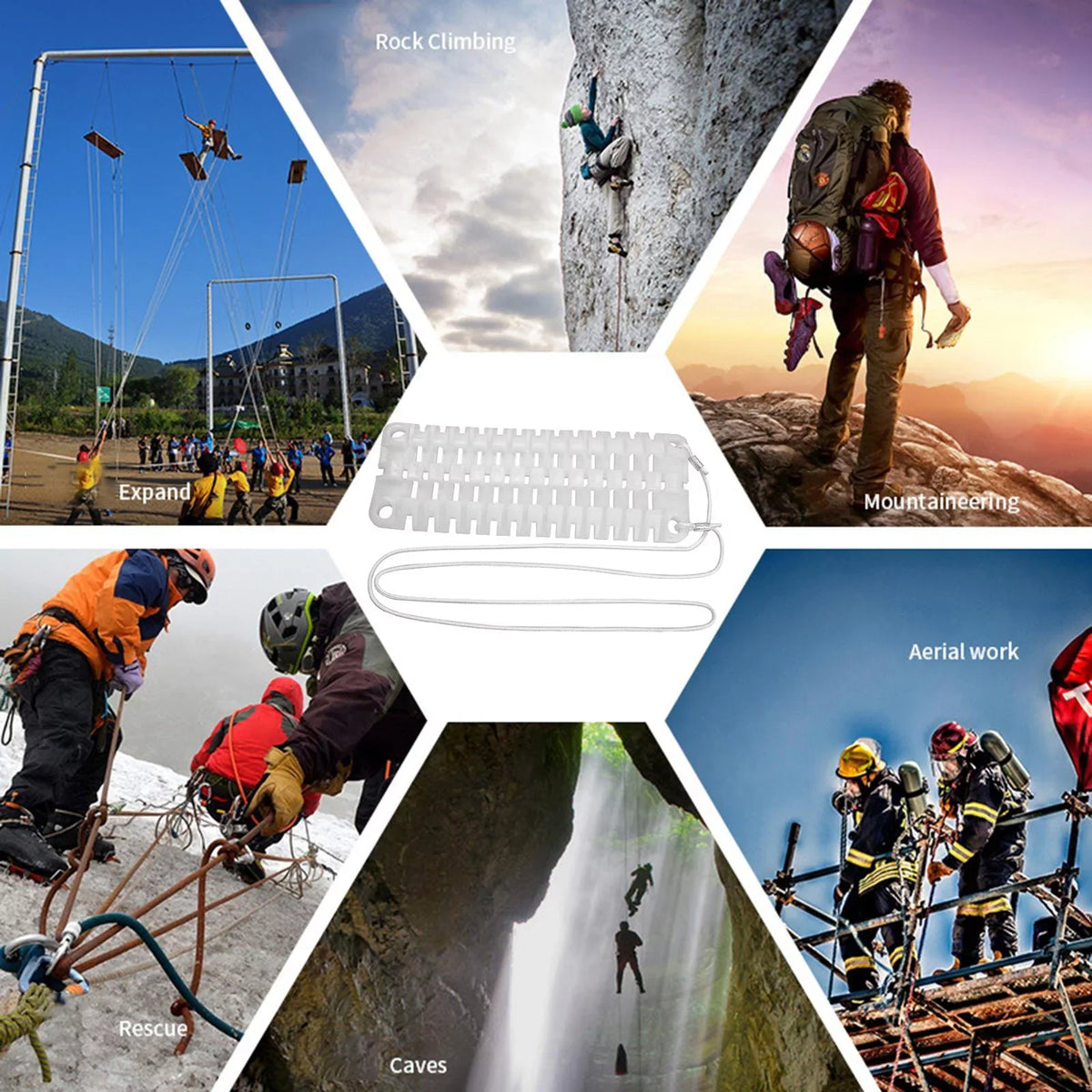 Rappelling Rope Rope Thickened Climbing Reduction Friction Arborist Outdoor Rock Equipment Abseiling Board