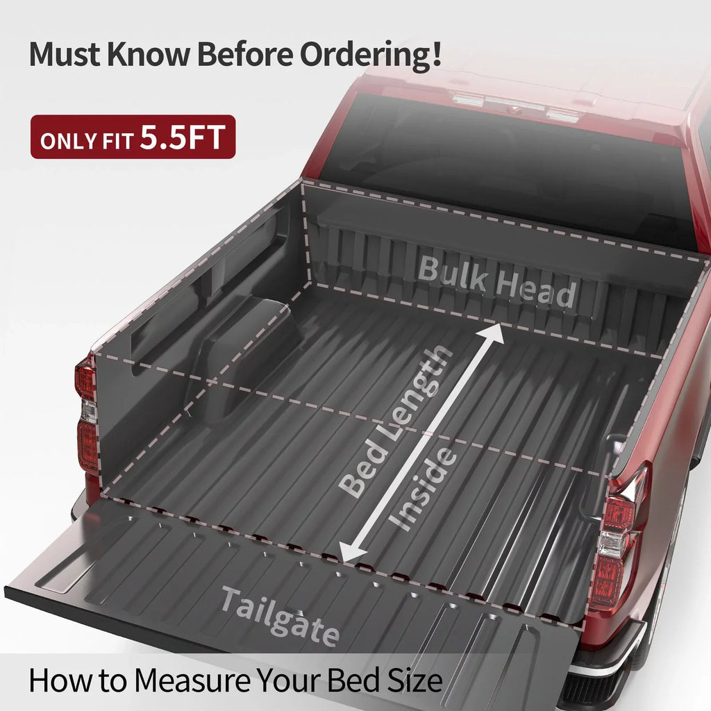 Truck Bed Toyota Tonneau Fold w/ Soft System Ledkingdomus Tundra 4 Deck Rail for Cover 5.5ft 14-21
