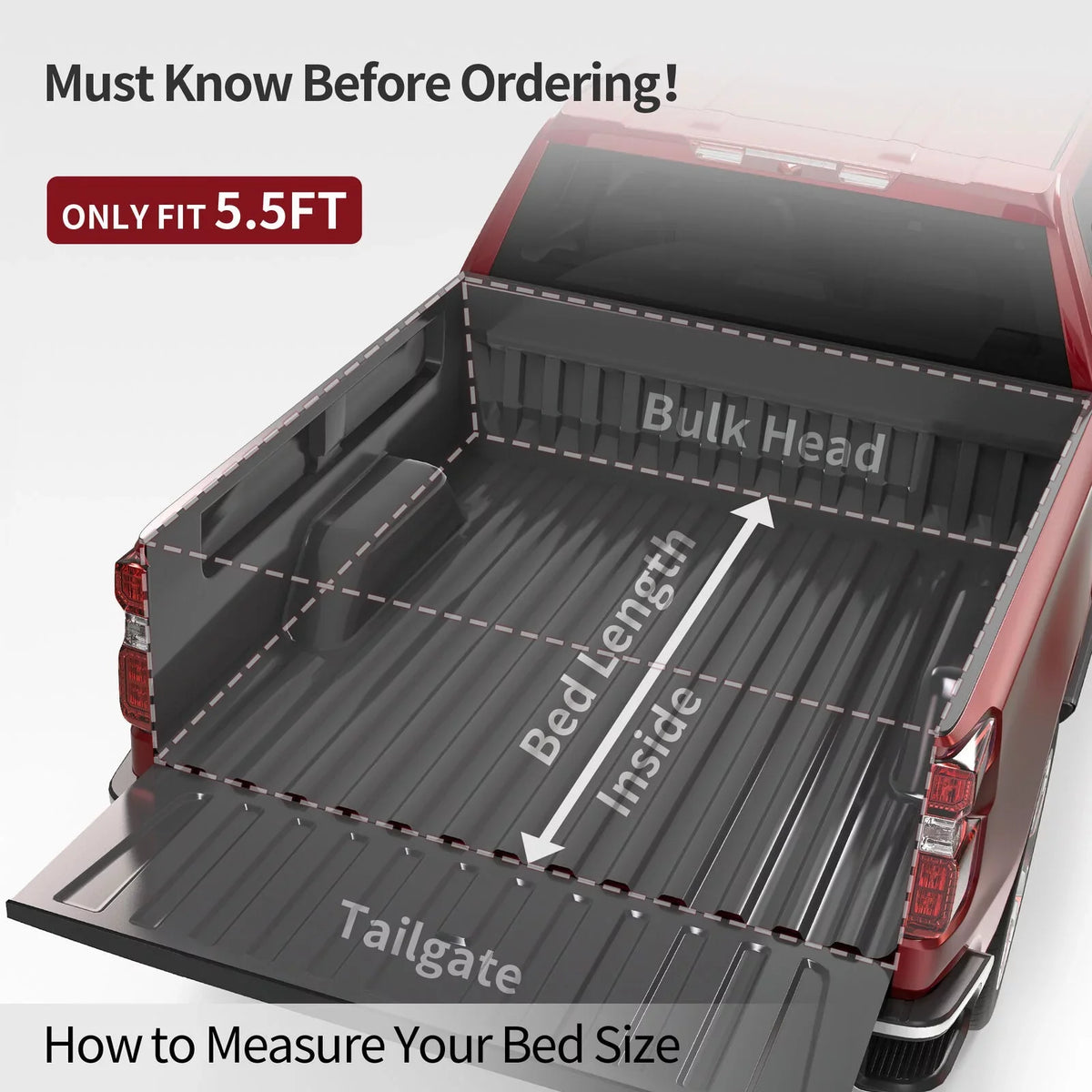 Truck Bed Toyota Tonneau Fold w/ Soft System Ledkingdomus Tundra 4 Deck Rail for Cover 5.5ft 14-21