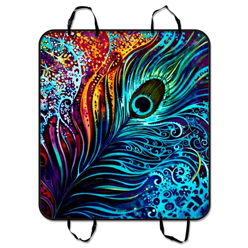 Pet Colorful Design Mat Peacock inches Hammock For Car Trunk Dog Cars Cover Mat GCKG Seat SUV 54x60 Trucks and Seat Cargo Mat Car