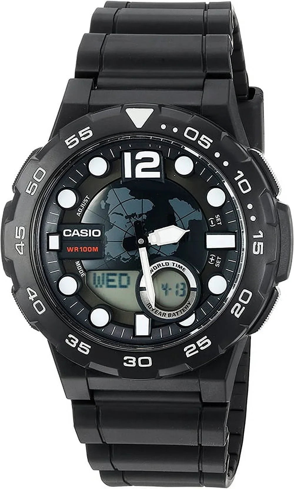 Watch, Black, Men's Dive Ana-Digi AEQ100W-1AVCF Style
