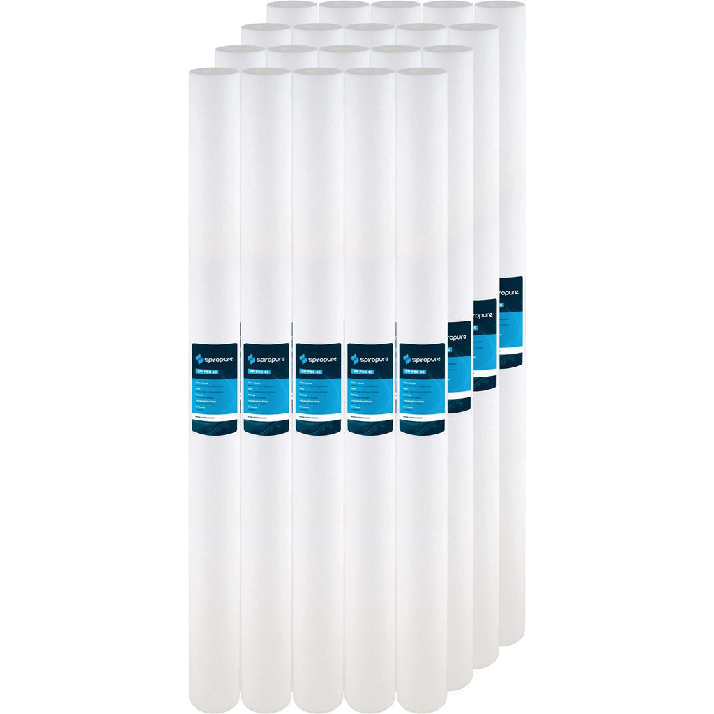 Micron 20) Sediment Melt-Blown SP-P50-40 SpiroPure (Case Spun of 50 Filter Polypropylene Water Cartridge 40x2.5 SDC-25-4050