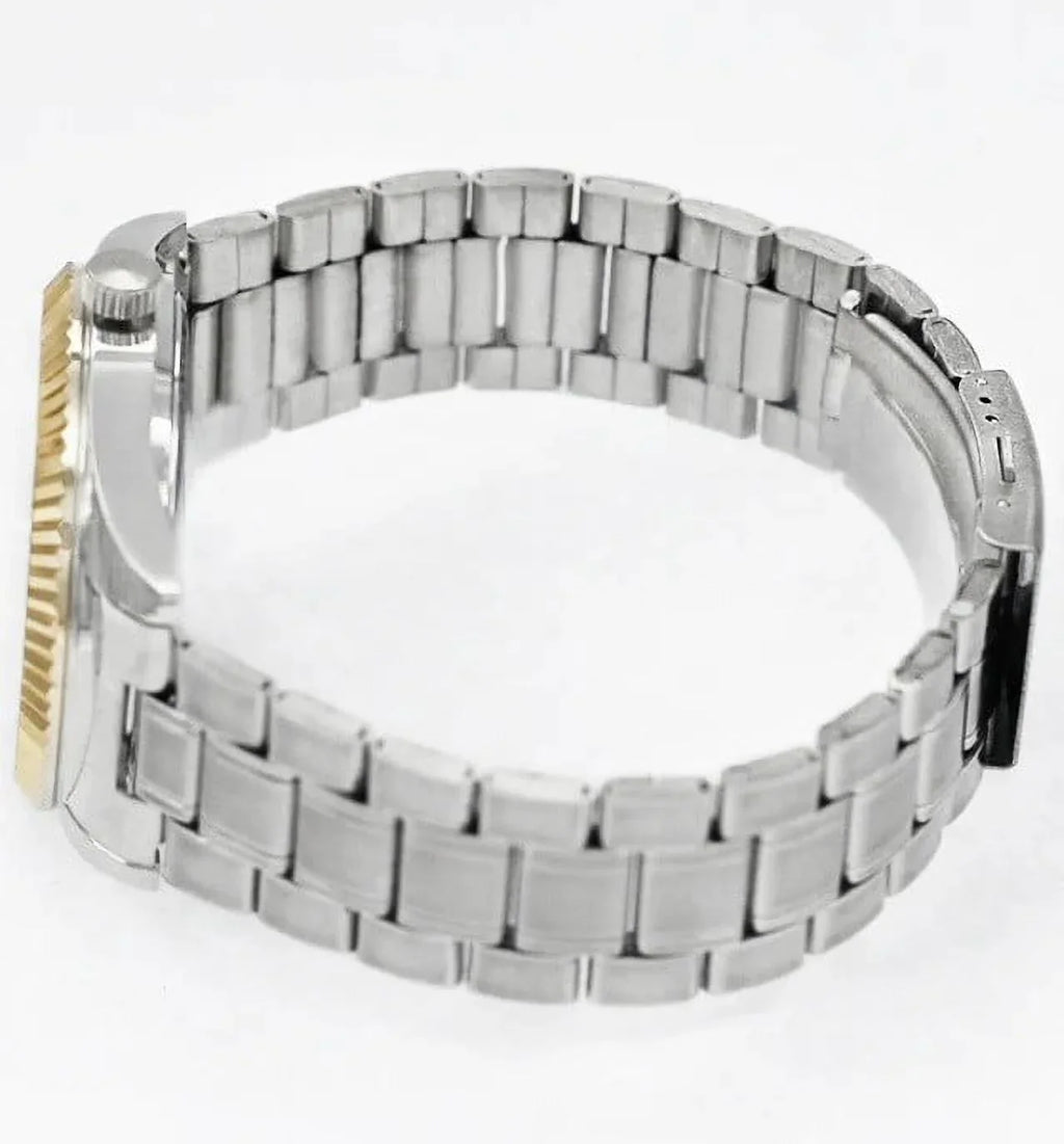 Men's Luxury (Two-Tone/Black) Watch Fashion 43mm Analog Wrist Quartz Carlo Sport Dress Montres