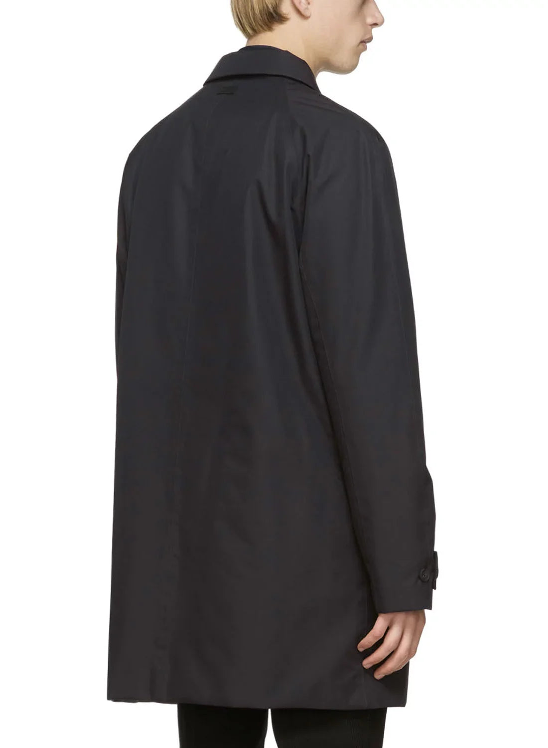 Dark Mens Mac Microtene $940 Raincoat Large - Zegna Navy Coat NWT Z