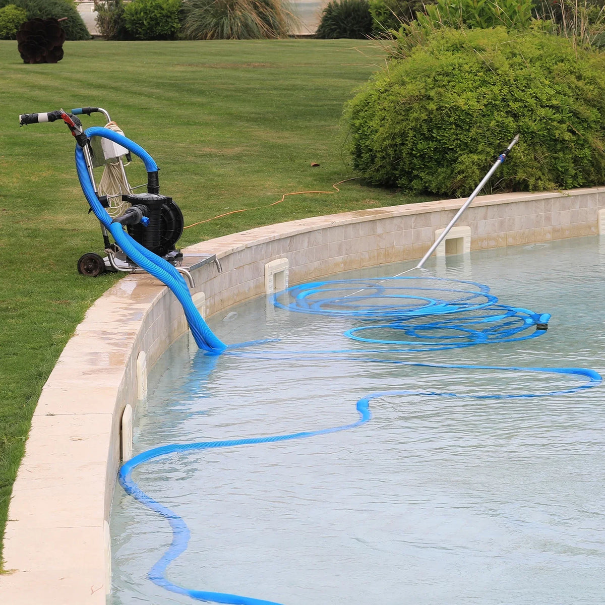 Reinforced ID Hose Discharge 65mm Lightweight 49ft Swimming PVC Hose Backwash Pool Flat for Lay