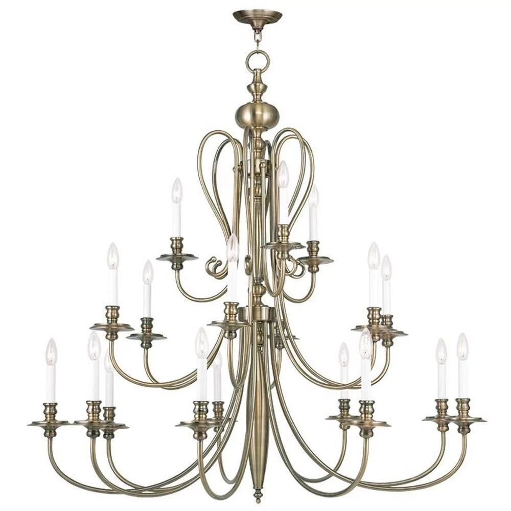 by - 44 Lighting-Caldwell 5179-01-Livex Light 46 Inches wide Chandelier 18 Traditional - high Style Inches in