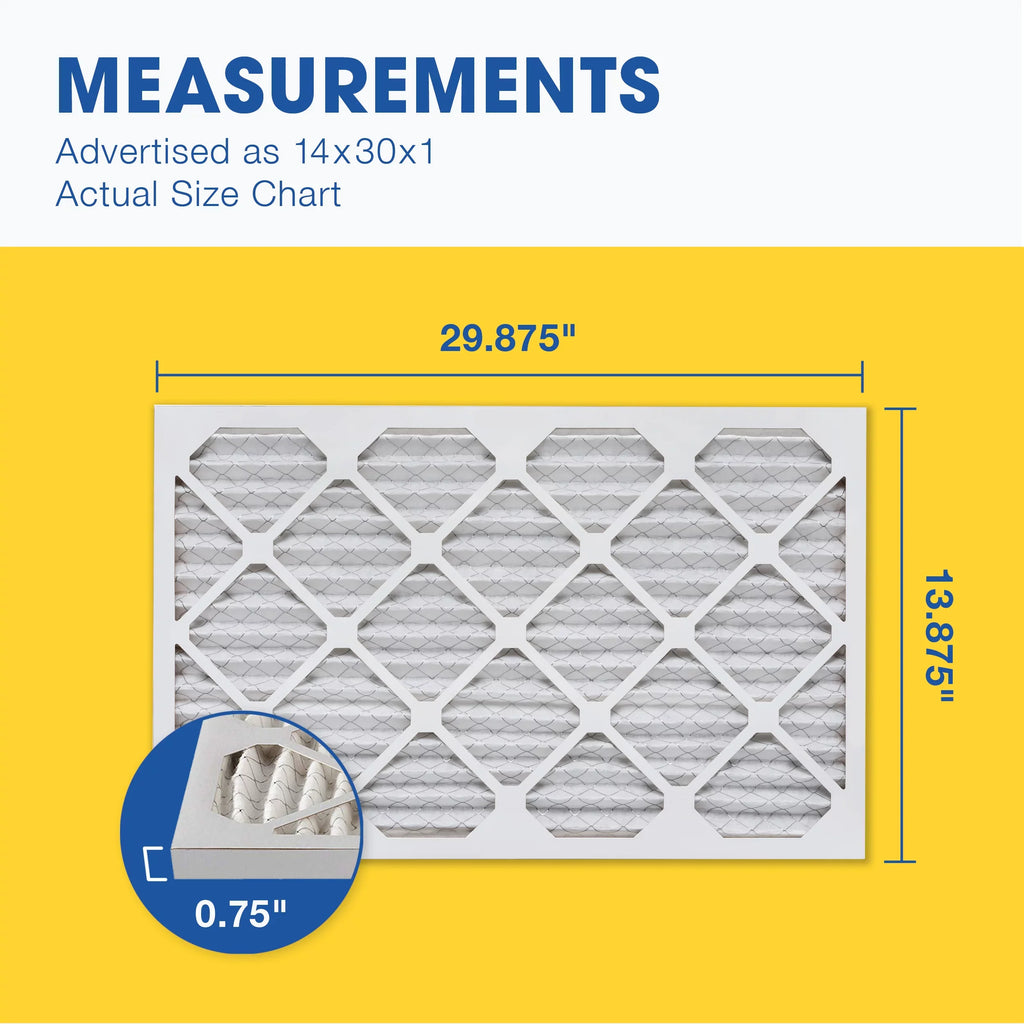 Filter, MERV Aerostar Pack Air Furnace 14x30x1 AC Filter, Pleated Air 6 8