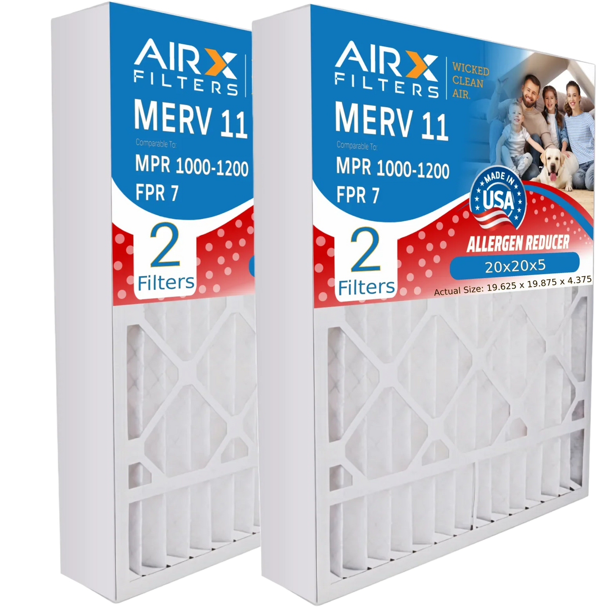 FILTERS CLEAN & to with 2 AIR. Filter 1000, AIRX Pack Compatible MERV Filter FPR X0585 11 by 20x20x5 Lennox WICKED Comparable MPR Air Air MPR 1200 7