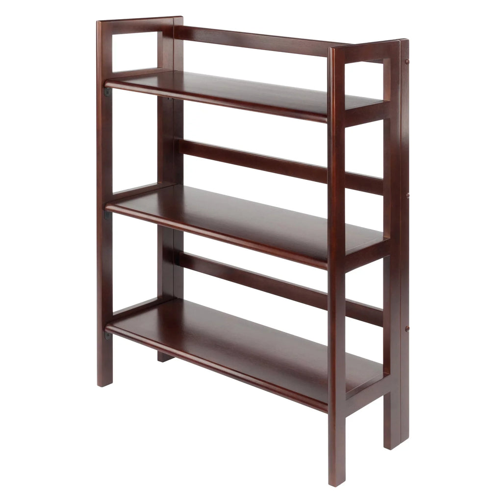 Foldable Winsome Wood Walnut Terry Stackable, Shelf, 3-Tier Finish