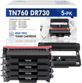 Unit TN760 DCP-L2550DW Printer Unit Set Toner Yield (4x Cartridge and 1x Toner, DR730 High HL-L2350DW Drum DR730 MFC-L2710DW Drum ) MFC-L2690DW Brother for TN760 Compatible