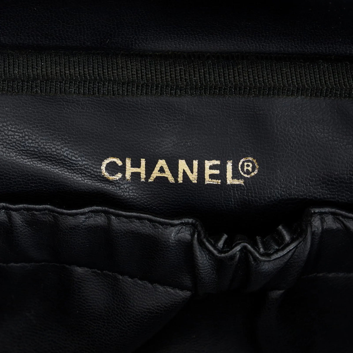 Bag Pre-Owned Ladies CHANEL (Fair) Lambskin Bicolore Cocomark Vanity Black Handbag Chanel