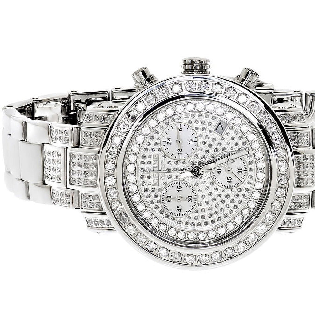 01(3 Ladies Diamond White Icetime Watch PT Platinum ct)