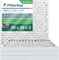 Filters HVAC (4-Pack) 13 20x20x2 Filterbuy Pleated Furnace Air MERV AC