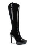 Boots Womens 5.5 Comfort Dress Zip-Up THALIA M Toe Black Stiletto 3/4" Trixi SODI Platform Pointy
