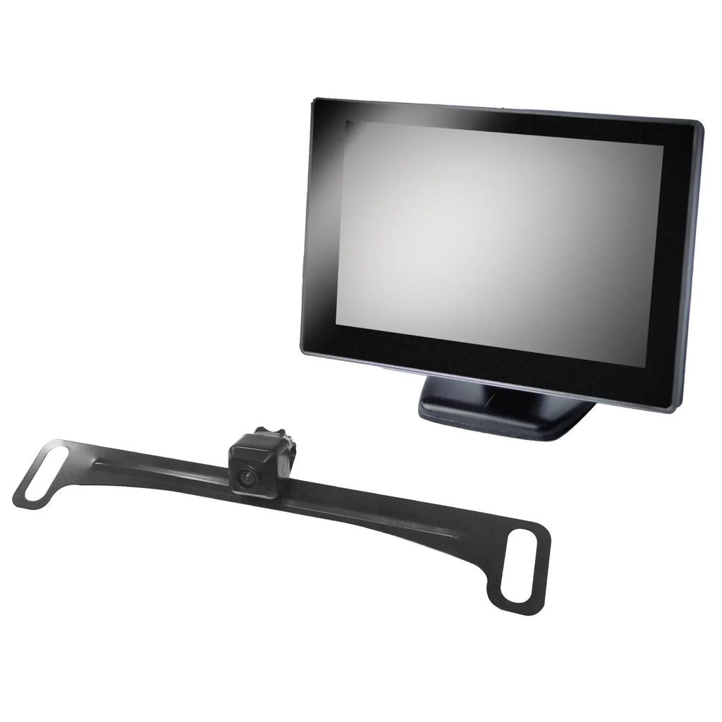 Monitor Vision with License-Plate Camera VTC175M Backup BOYO System Rearview System and Vehicle 5-Inch