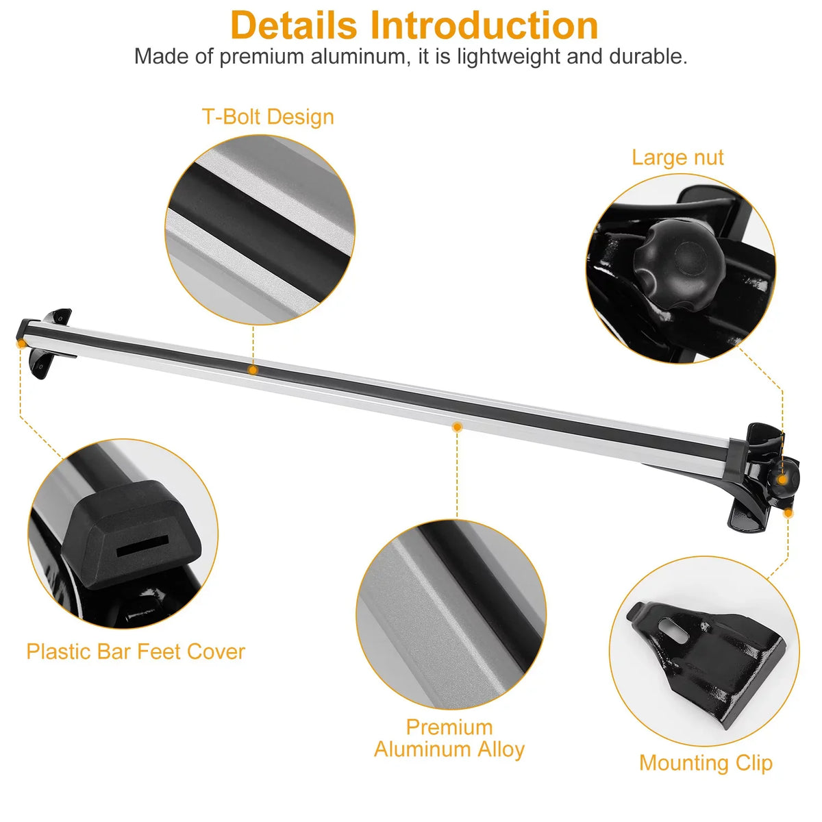 Without 47.24in Rack Roof Fit Car Rail Rack Roof Vehicle Crossbars Aluminum 165LBS Side Most with Capacity Cargo Car for iMounTEK Roof Carrier Wagon