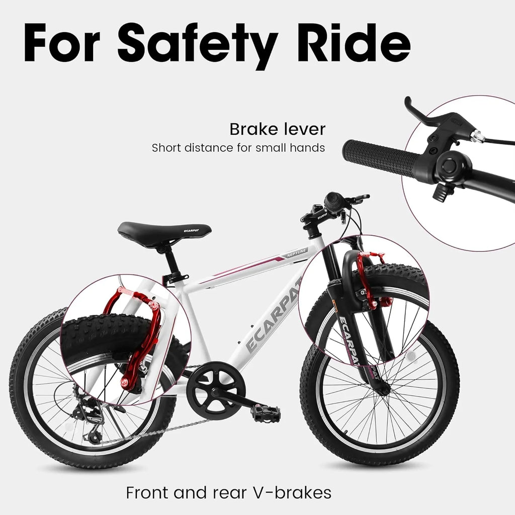 Wheel, 20 Girls Child Mountain Bike Kids’ 7-Speed, Inch Bike 20 Ecarpat Kids’ Inch Boys Bicycles