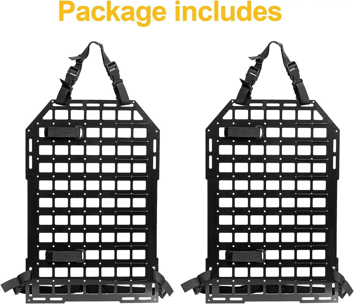 Universal Seat 2x Storage Seat 21.3"*14.2" Panel Vehicles for Tactical Molle Back Organizer Truck Car Back Organizer Rigid