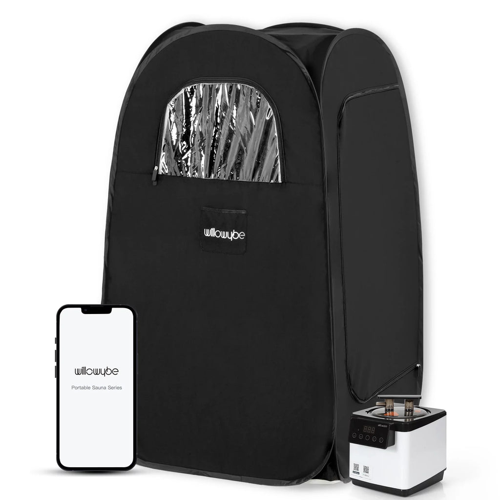 Home Control, Tent, (Black) Steam Spa Steamer, Personal Sauna Portable Body | Foldable Bluetooth with Chair