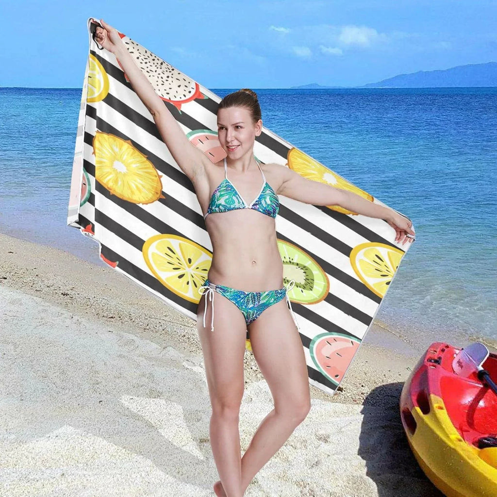 Thin Pool Blanket, Towel, Swim Oversized Bath Yoga Towel Microfiber Shower Beach 30”X60” Bestwell Towel Free Sand Lightweight Tropical Dry Quick Multipurpose Fruit Slice Towel