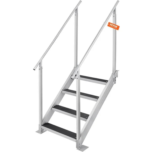 in. Height, Step Vevor Stairs Load Ladder 30-38 500 Dock Capacity Dock Adjustable lbs 4