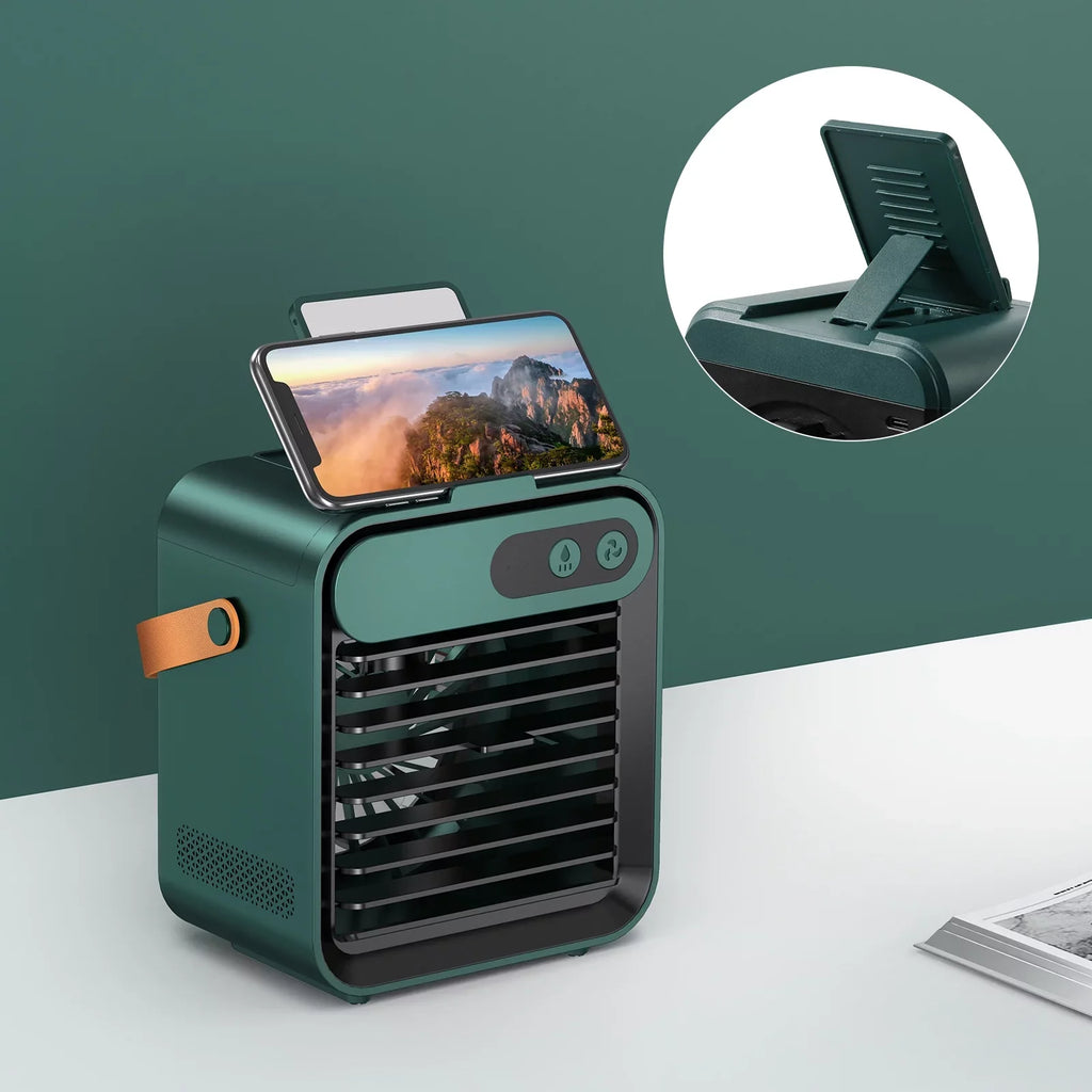 Cooler Speeds and with 3 Personal vanity Cooling Office,Bedroom,Car Phone Portable holder Fan Humidifier Adjustable Comvin and Air Home Desktop mirror Fan 4 Fan,Quiet USB with Air for in Desk Fan, 1