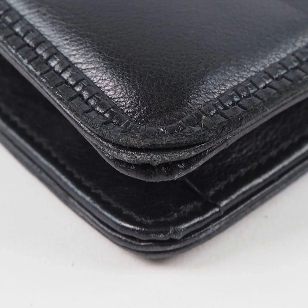 Bally Bag Chain Women's Pre-Owned Shoulder Barry Leather (Fair) Black