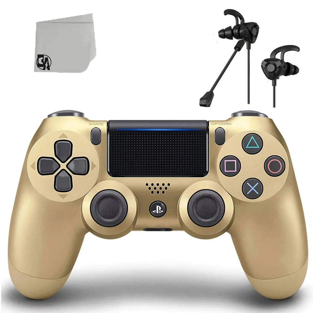 DualShock Bundle Gold Like AXTION Wireless - Earbuds BOLT New - 4 With Controller PlayStation