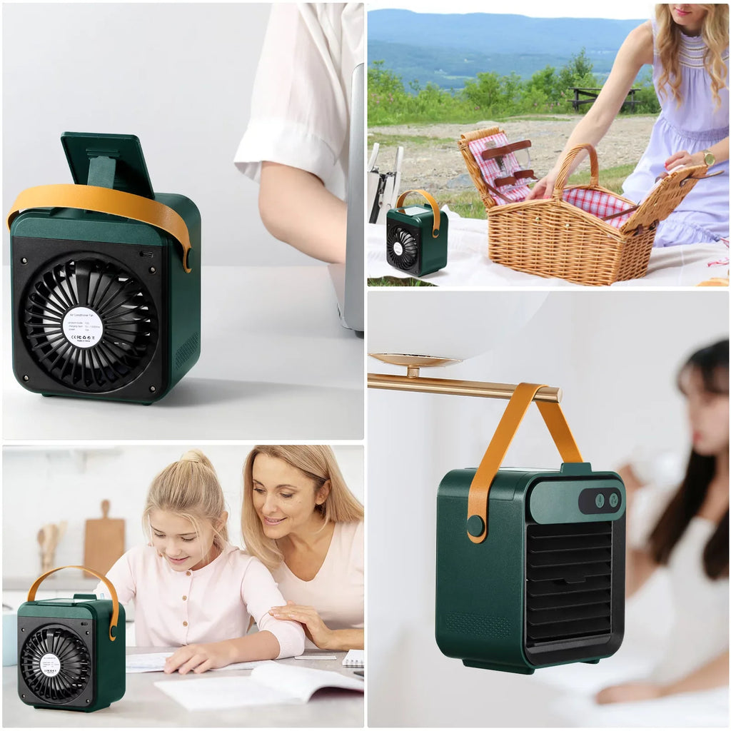 Cooler Speeds and with 3 Personal vanity Cooling Office,Bedroom,Car Phone Portable holder Fan Humidifier Adjustable Comvin and Air Home Desktop mirror Fan 4 Fan,Quiet USB with Air for in Desk Fan, 1
