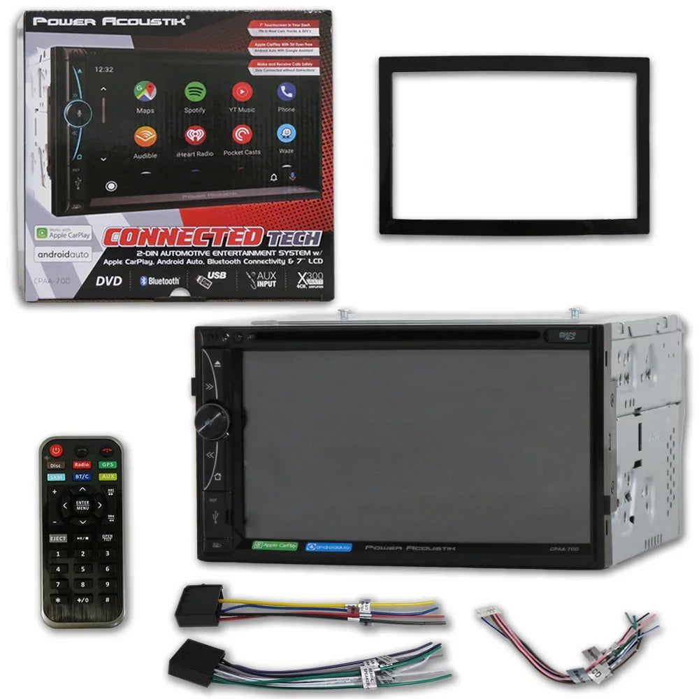 DCO Full Auto & Din with Back-up Night CPAA-70D Stereo Waterproof CD License Plate Acoustik 7" Vision 2 Bluetooth Android W/ Camera Power Carplay DVD Apple