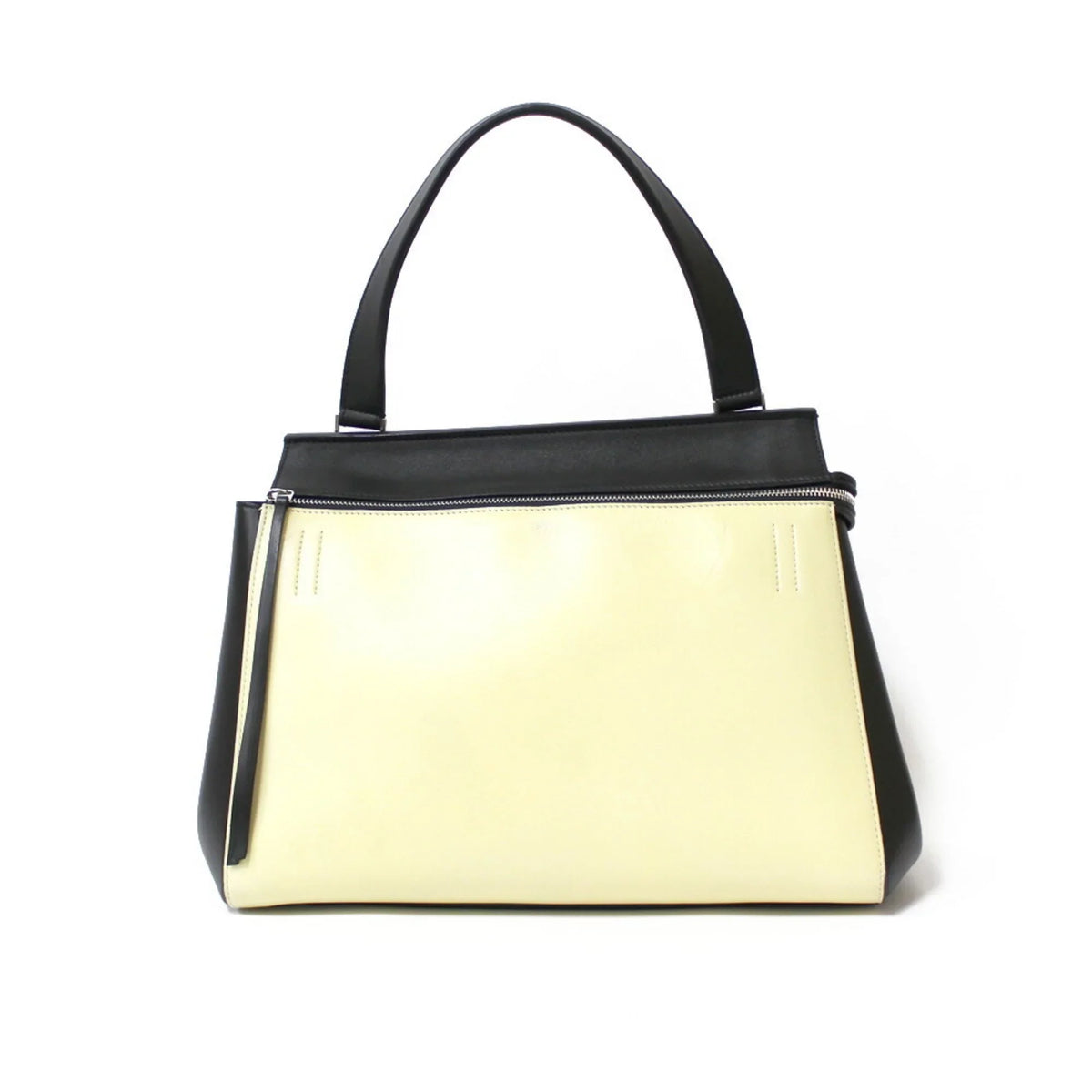 Leather Women's Yellow Overseas Edge Black CELINE Pre-Owned Celine Large (Fair) Handbag