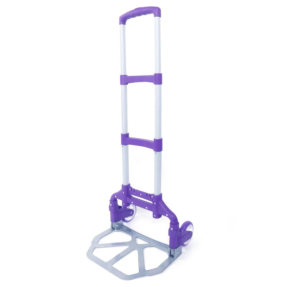 YeekTok Luggage Truck Cart Collapsible Portable Hand Purple Trolley Aluminium Push Folding