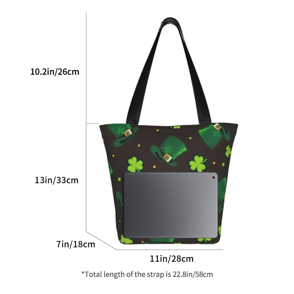Handbag Canvas for Zip, Groceries, Shoulder Day8 Bag Shopping with Bag, Suitable Stylish Fitness St. Office, Patrick's Buying Tote Easygdp