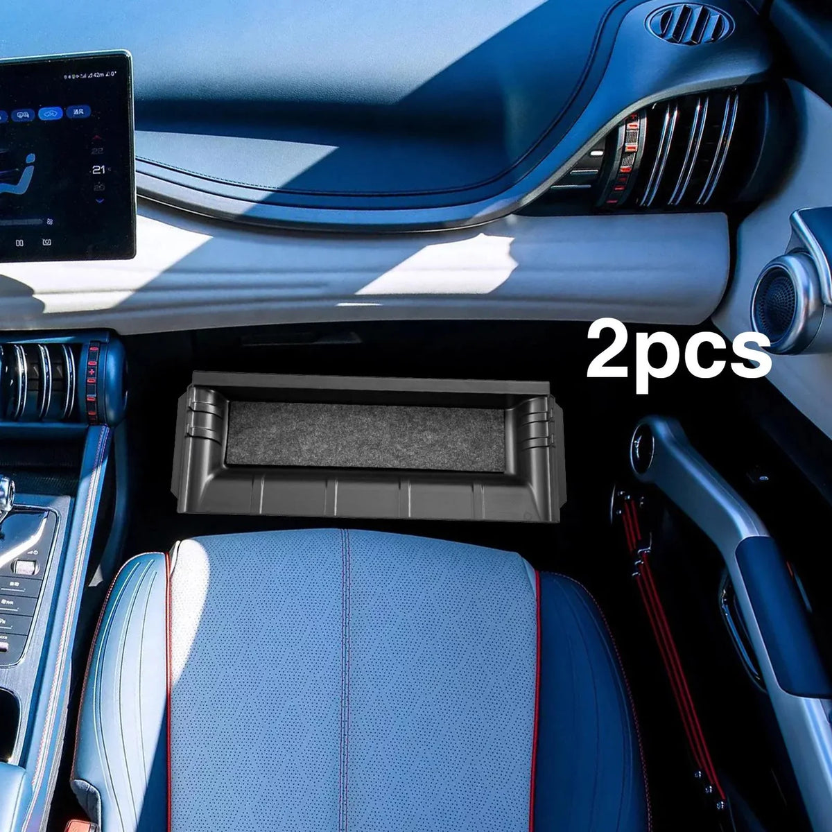 Driver Accessories Seat Box Passenger 2Pieces Container Underseat under Cubby 3 Hidden Car for Drawer Box Organizer Atto Bins Interior Storage