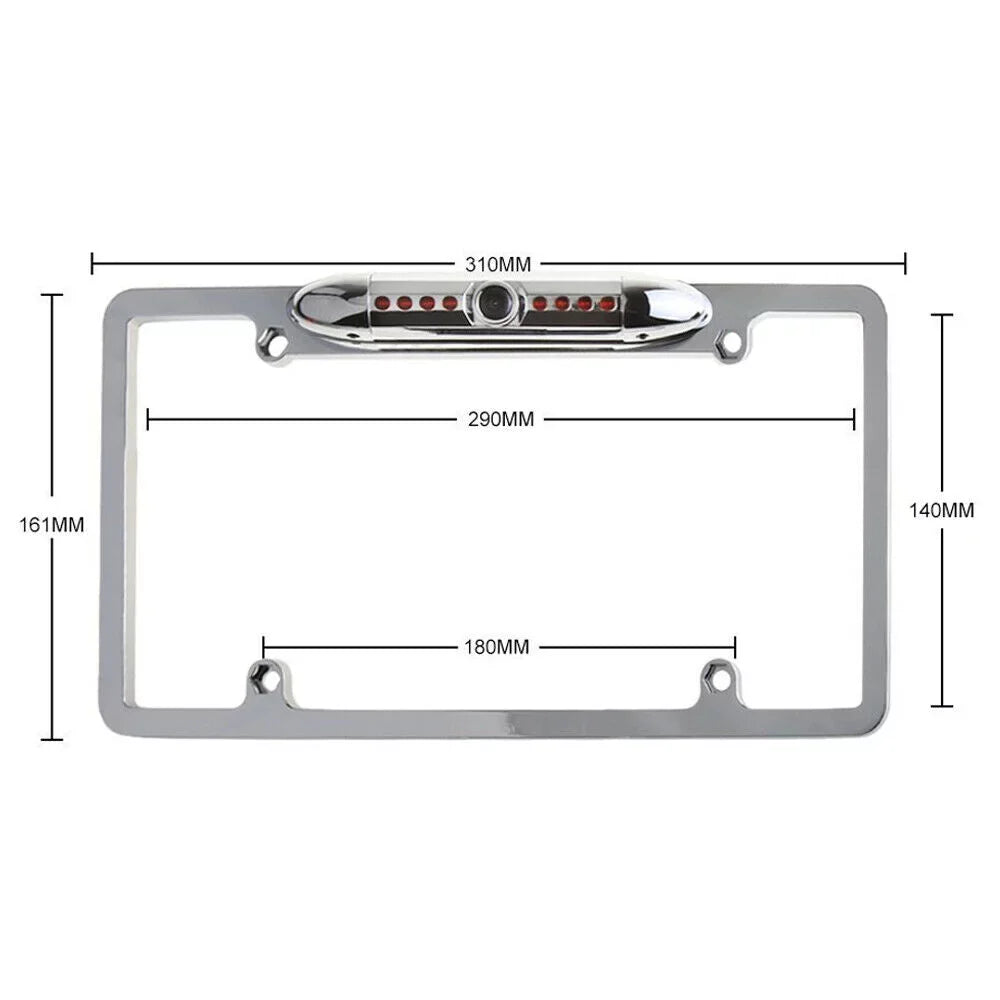 with Vehicle Camera Car Chrome Angle Bright Waterproof Vision Universal Camera View Night Viewing Front Absolute Frame Assist License CAM2100S 170° Plate LEDs Front Security 8 Camera